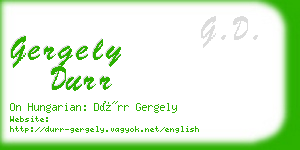 gergely durr business card